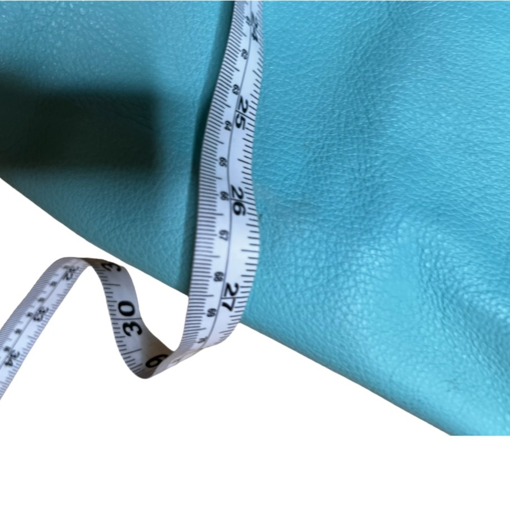 Carla Mancini open stitch leather braid through string blue leather slouch bag - Picture 4 of 12